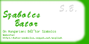 szabolcs bator business card